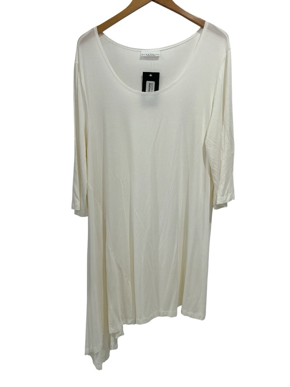 NWT Bryn Walker Micro Modal 3/4 Sleeve Asymmetrical Tunic Top White - XL